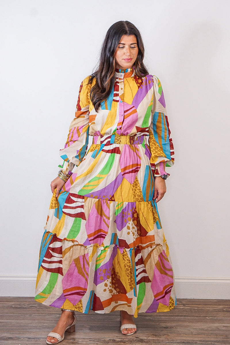 multicolor maxi dress